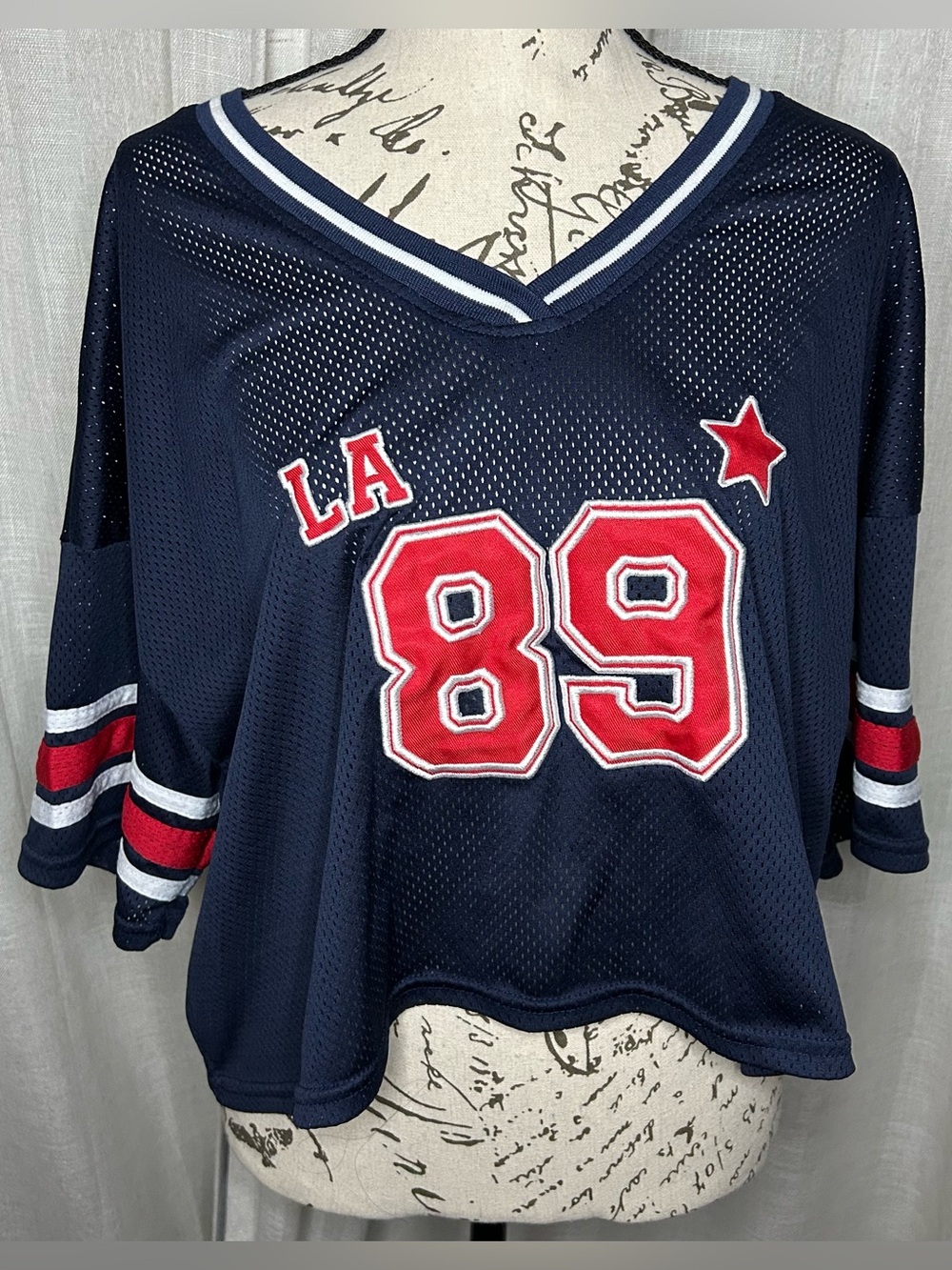 Large Women’s LA 89 Cropped Jersey Tee